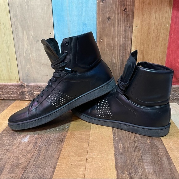 Ysl Saint Laurent Paris 14Aw High- Sneakers Size 10.5 US - EUC🔥EUC🔥 Authentic - Picture 1 of 13